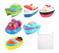 6 giocattoli galleggianti, 1 borsa per giocattoli, barca giocattolo da bagno, giocattolo per bambini, barca giocattolo galleggiante in acqua, compagno per bambini