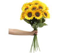 6 Girasoli Finti Fiore Artificiali Girasole fiori decorazione Bouquet realistici