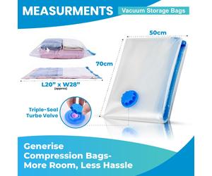 6 Grande Vuoto Conservazione Forte Plastica Borse Salvaspazio Jumbo Compressione