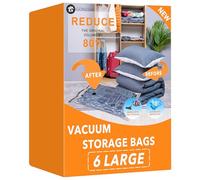 6 grandi sacchetti sottovuoto salvaspazio, sacchetti a compressione per coperte, trapunte, cuscini, vestiti