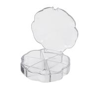6 Grids Petals Nails Art Decorations Storage Container Rhinestones Storage Box for Rhinestones Bead Rings Clear Plastic Organizer Box