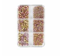 6 griglie di cristalli trasparenti per unghie, diamanti, di lusso, a forma di cuore, quadrate, per nail art, pietre per unghie in vetro scintillante, fai da te, ciondoli-ZB046-4