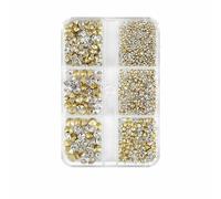 6 griglie di cristalli trasparenti per unghie, diamanti, di lusso, a forma di cuore, quadrate, per nail art, pietre per unghie in vetro scintillante, fai da te, ciondoli-ZB046-1