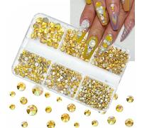 6 griglie di cristalli trasparenti per unghie, diamanti, di lusso, a forma di cuore, quadrati, per nail art, pietre per unghie in vetro scintillante, ciondoli fai da te-ZB017-10