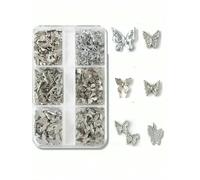 6 griglie di cristalli trasparenti per unghie, diamanti, di lusso, a forma di cuore, quadrati, per nail art, pietre per unghie in vetro scintillante, ciondoli fai da te-ZB93