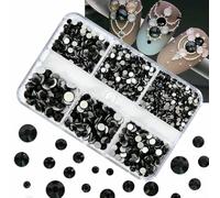 6 griglie di cristalli trasparenti per unghie, diamanti, quadrate, di lusso, a forma di cuore, per nail art, pietre per unghie in vetro scintillante, fai da te, ciondoli-ZB017-07