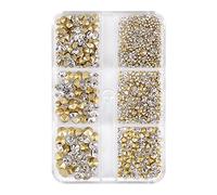 6 griglie strass misti 3D manicure ornamento AB strass