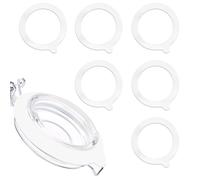 6 Guarnizioni in Silicone Barattoli, 9,5 cm Guarnizioni Ermetiche in Silicone Anelli di Tenuta di Ricambio a Tenuta Stagna per Barattoli Vetro per Conserve Mason a Bocca Normale (Bianco)