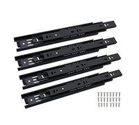 6 Guide di Scorrimento per cassetti da Cucina da 10 a 20 Pollici, Guide per cassetti a Montaggio Laterale con Vite, Guide per carichi Pesanti a 3 sezioni ad Estensione Completa, per scaffali per