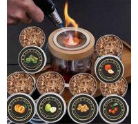 6 gusti di chips di legno affumicato, possono essere utilizzati per conferire vari sapori affumicati a cocktail, whisky, bistecca, ecc. 6 gusti tra cui scegliere, ricarica di chips di legno affumicato