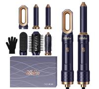 6 in 1 Airstyler, UKLISS Spazzola Asciugacapelli con Hair Dryer, Airflow Arricciacapelli Automatico, Thermal Brush, Spazzola Lisciante, Spazzola ad Aria Calda, Regali Set per Donne Styling (Blu)