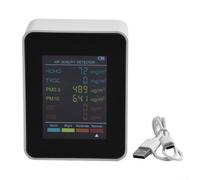 6 in 1 C02 Monitor della Qualità Dell'aria, PM2.5 PM10 HCHO TVOC Tester Multifunzionale Qualità Dell'aria Per La Casa Crescere Tenda, Cantina, Auto