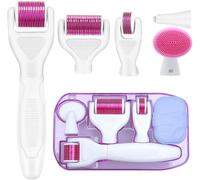 6 in 1 Derma Roller Kit 12/300/ 720/1200 Aghi in Titanio Di Grado Medico Roller