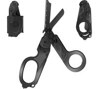6 in 1 Emergency Response Shears: Outdoor Folding Pliers Integrating Multi-Functional Tool Pliers, Belt Cutter and Window Breaker (nero elettroplated)