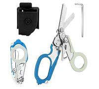 6 In 1 Forbici Pieghevoli, Forbici Soccorso, Pinze Tattiche Pieghevoli Con Taglierina Cinghia E Interruttore Vetro Per Soccorso (Grigio Bluastro)
