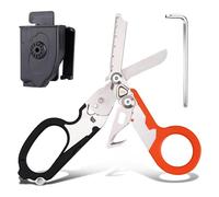 6 In 1 Forbici Pieghevoli, Forbici Soccorso, Pinze Tattiche Pieghevoli Con Taglierina Cinghia E Interruttore Vetro Per Soccorso (Arancione nero)