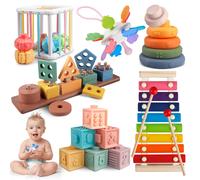 6 in 1 Giochi Montessori Neonato Gioco Bambino Educativi Giochini Natale