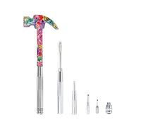 6 in 1 Hammer & Screwdriver Tool Multitool Set Claw Hammer con impugnatura antiscivolo Slotted/Flat Head Phillips Screwdriver Nail Puller Miglior regalo per amici di famiglia colleghi (rosa)