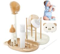 6 in 1 kit per il detergente per bottiglie da viaggio comprende la spazzola per baby biberon, la griglia di asciugatura, il distributore di sapone e scatola di stoccaggio, bambino portatil