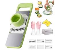 6-in-1 Mandolina per Verdure, Tagliaverdure Multifunzionale con 6 Lame in Ccciaio Inossidabile, Utensili da Cucina per Affettare, Grattugiare, Tagliare a Julienne e a Cialda (1PC)