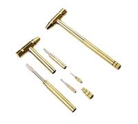 6 in 1 Micro Mini Multifunzione Multi Ottone Martello 3 Tipi Punte per Cacciavite Tasca Strumenti FAI DA TE Piccolo Martello Rotondo 5 in 1
