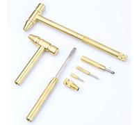 6-in-1 Mini Ottone Doppia Testa Piccolo Martello Multifunzione Rame con Cacciavite Staccabile per la Riparazione di Gioielli