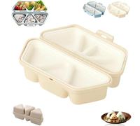 6 in 1 Mold for Making and Storing Sushi, Triangle Sushi Molds, Quick to Make, Easy to Store Carry, for Meal Prep, Lunch, Family Cooking (1PCS- Beige)