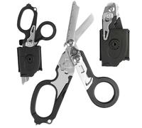 6 in 1 Multi-Function Pieghevole Forbici Trauma con fondina compatibile, Forbici di risposta di emergenza Outdoor Camping Rescue Tools con Strap Cutter e Glass Breaker (Nero)