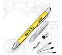 6-In-1 Multi-Functional Stylus Pen， Spirit Level, Stylus, Flat-head and Phillips, Multifunction Tool Pen Pen for Men Father - multi tool pen christmas gifts for men socks Black