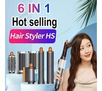 6 IN 1 Multi Hair Styler Ferro arricciacapelli Spazzola ad aria calda Curling Barile Spazzola Asciugacapelli Salon Strumenti professionali per styler ricci HS-4-IN-1-Blue