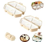 6 in 1 Onigiri Mold, 6 in One Onigiri Mold, Triangle Rice Ball Molds, 6 at Once Cavity Press Onigiri Rice Balls, For Seaweed Rices Balls Sushi Musubi, Picnic Daily Storing Sushi (Beige*2)