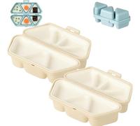 6 in 1 Onigiri Mold Set - Silicone Triangle Rice Ball Maker & Non-Stick Sushi Press, Efficient Pop-Up Musubi Mold for Bento Box & Meal Prep, Easy Release Kitchen Tool (Yellow-2Pcs)