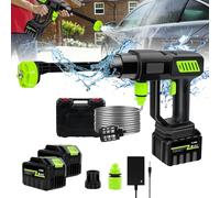 6 in 1 pulitore ad alta pressione senza fili, 21 V 980 PSI pistola ad alta pressione sulla batteria, portatile con batteria e caricabatterie, idropulitrice per auto, giardino, terrazza (2 batterie)