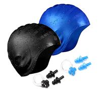 6 in 1 Set Cuffia Piscina - 2 X Cuffia Nuoto, 2 x Tappi Orecchie, 2 x Tappanaso per Piscina - Unisex Cuffie Nuoto Silicone Donna Uomo con Protezione Orecchie 3D per Nuoto, Surf, Vela, Moto d'Acqua