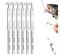 6-in-1 Stainless Steel Fishing Multi Tool Hook Remover And Knot Tyer | Fishing Knot Tying Tool, Pocket-Sized Knot Tying Tools for Freshwater Saltwater Anglers