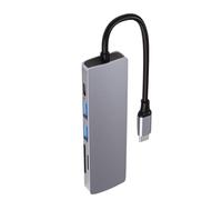 6 in 1 USB C Hub Telefono Computer Connettore Strumento di Trasferimento Dati Tipo -C Convertitore Extender Adattatore di Connessione Accessorio Lettore di Schede