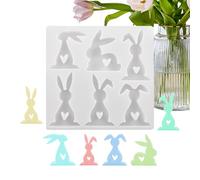 6 in silicone per candele, Bunny Concrete Ornaments Molds, Soap and Wax Casting Mould, Handmade Craft Projects, Home Decoration for Holiday Wedding Party Dinner Table Centerpiece