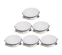 6 Inch Handheld Tambourine for Church 15cm Wooden Percussion Instrument, 6 Pieces Educational Drum Set for Party, , Dance, Recreation