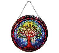6-Inch Tree of Life Stained Glass Suncatcher | Elegant Window Decor