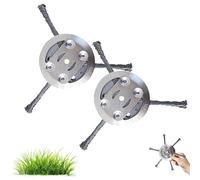 6 Inches Steel Wire Grass Trimmer Head, 2025 New Wire Trimmer Head Replacement for Electric Battery Powered, Cordless StringTrimmer, Weed Eater, Metal Weed Eater Blade (3 Blade,2Pcs)