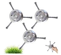 6 Inches Steel Wire Grass Trimmer Head, 2025 New Wire Trimmer Head Replacement for Electric Battery Powered, Cordless StringTrimmer, Weed Eater, Metal Weed Eater Blade (3 Blade,3Pcs)