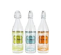 6 Industrial Bottiglie 1 Lt Cerve Tappo Meccanico Bottiglia Acqua Vino Bibita