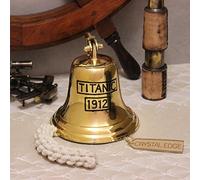 6 " INTERO OTTONE TITANIC a campana con staffa e cordino per campanello