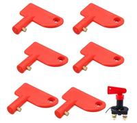 6 interruttore principale della Batteria, Interruttore Batteria Auto, Rosso Chiavi Ricambio per Isolatore, Chiave Stacca Batteria, Chiavi Ricambio per Lsolatore per Auto Barca Camion Yacht Caravan