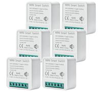 6 pezzi interruttore della luce intelligente modulo 2 vie: mini interruttore Wi-Fi fai da te si adatta dietro interruttore a parete, modulo interruttore della luce intelligente compatibile con app