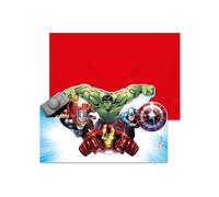 6 inviti con buste Avengers - Multicolore