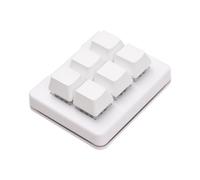 6 Key Mini Mechanical Gaming Keyboard, Compact USB Mini Keyboard with Programmable Macros, Cherry MX Switches, RGB LED Backlight for PC Gamers (White)