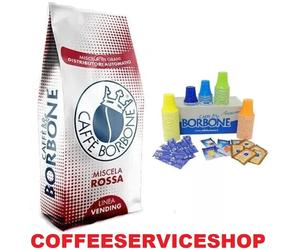 6 KG CAFFE' BORBONE RED VENDING IN GRANI + KIT 750 ACCESSORI BORBONE