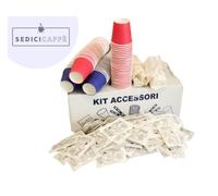 6 Kit accessori colorati per caffè ( 900 bicchieri, 900 palettine, 900 bustine )