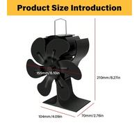 6 Lame Ventola per Stufa a Legna Silenziosa Alimentata dal Calore, Ventola Grande per Camino per Uso Domestico - Alluminio, Superficie Lucida, Scelte Primavera Estate, Regali per Damigelle d'Onore, Ca